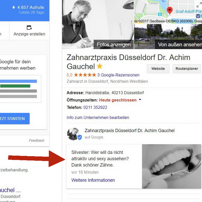 Content Marketing Beitrag Gauchel in Google My Business