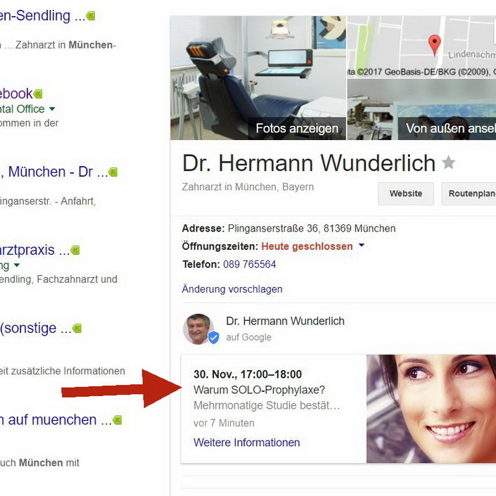 Content Marketing Beitrag Wunderlich in Google My Business